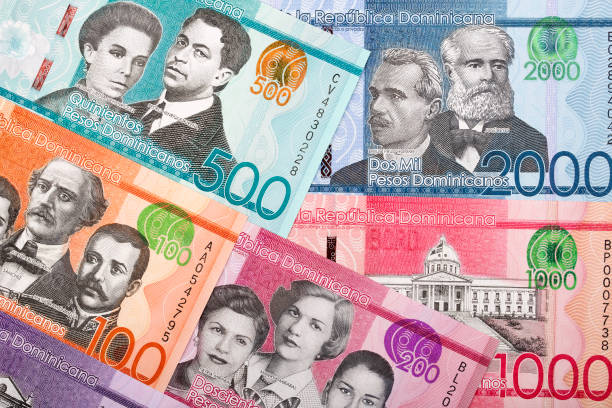 Dominican Pesos a background stock photo