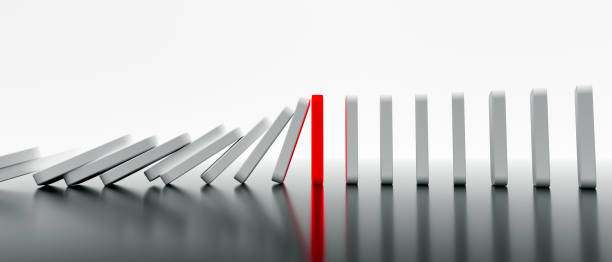 domino effect in action is stopped (3d rendering) domino effect in action is stopped (3d rendering) domino stock pictures, royalty-free photos & images