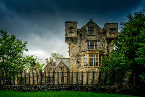 Donegal Castle in Ireland Donegal, Ireland - August 03, 2018: Donegal Castle in Ireland was built 1474. It is one of the main attractions in Donegal. county donegal stock pictures, royalty-free photos & images