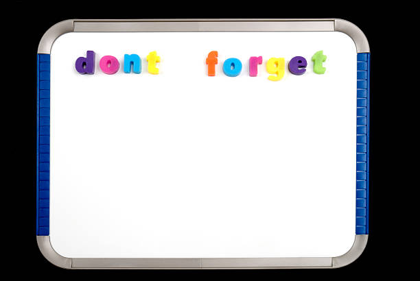Dont Forget on Magnetic Board stock photo