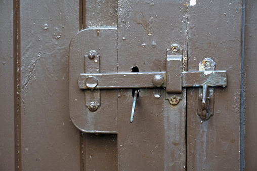 Door security latch metal hook on garden gate UK