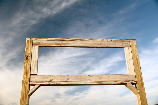 door to sky an empty frame dearm frame stock photo