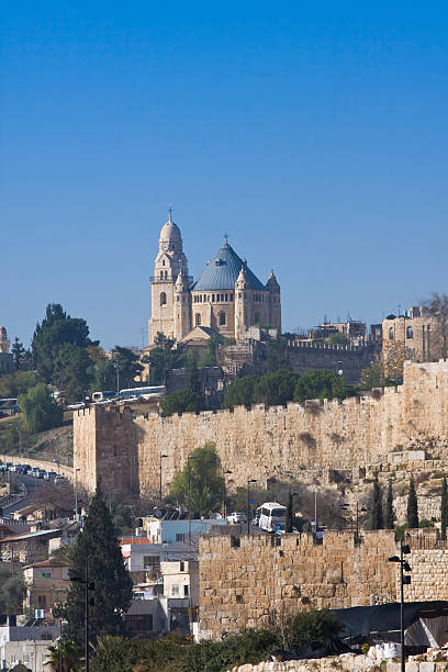 dormition abbey in Jerusalem stock photo