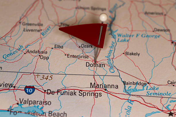 Dothan, AL, USA - Cities on Map Series stock photo