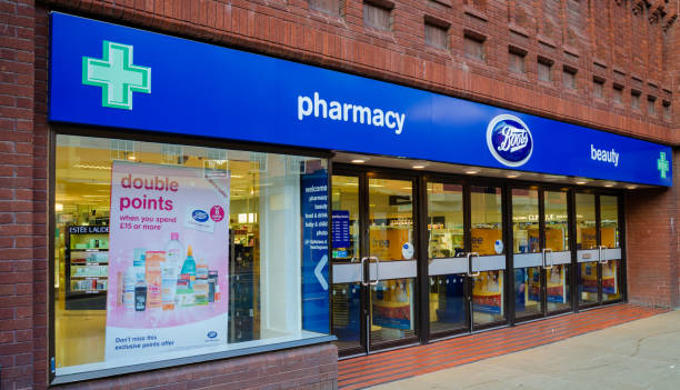 Double points at Boots, Chester. stock photo