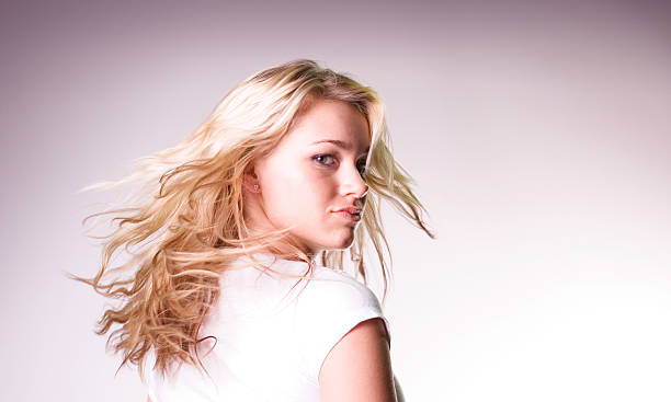Double Take Young Adult Blonde Woman hf7 stock pictures, royalty-free photos & images