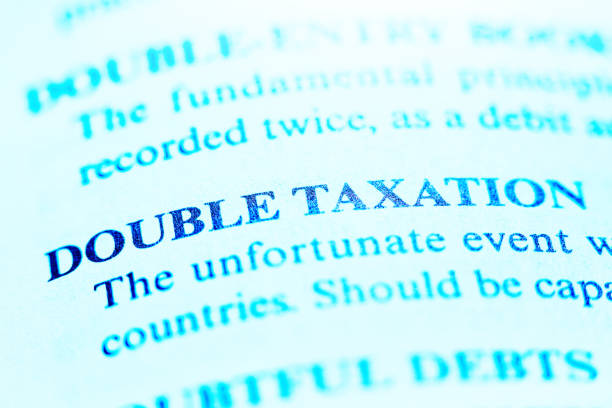 Double Taxation defined in a business dictionary stock photo