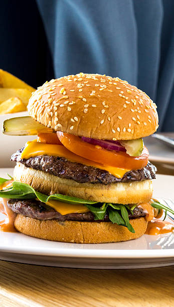 Doubleburger stock photo