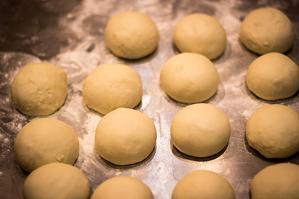 dough balls stock photo