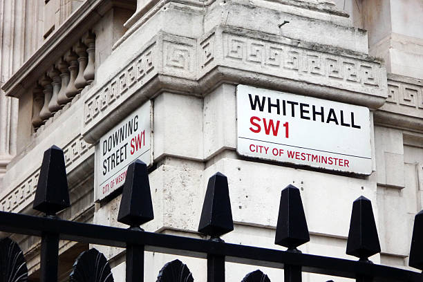 Downing Street and Whitehall stock photo