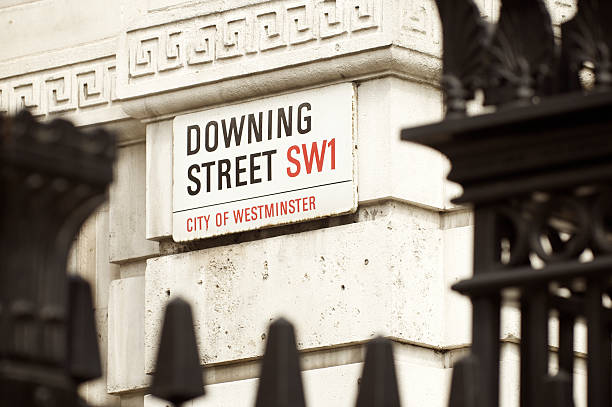 Downing Street City of Westminster Sign London stock photo