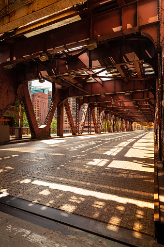 Bridge over the Chicago River in downtown Chicago, Illinois.
