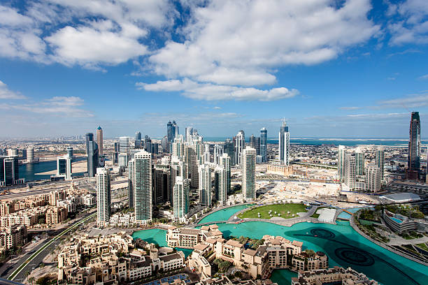 downtown Dubai stock photo