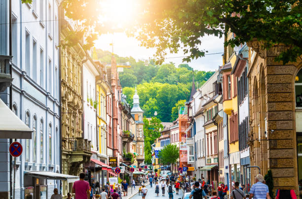 Downtown  Freiburg in Germany stock photo