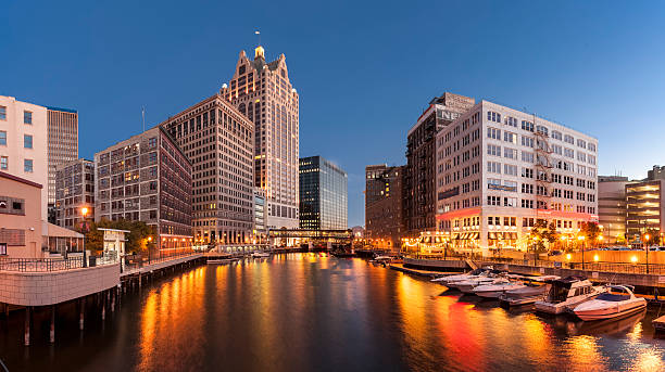 Downtown Milwaukee, Wisconsin stock photo