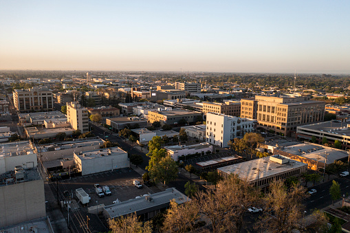 Modesto is the city of trees, located in Stanislaus County, California, taken during the early morning.