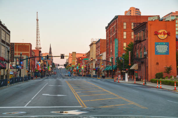 Downtown Nashville cityscape in the morning NASHVILLE - AUGUST 27: Downtown Nashville in the morning on August 27, 2015 in Nashville, TN. Nashville is the capital of the State of Tennessee and the county seat of Davidson County. broadway nashville stock pictures, royalty-free photos & images
