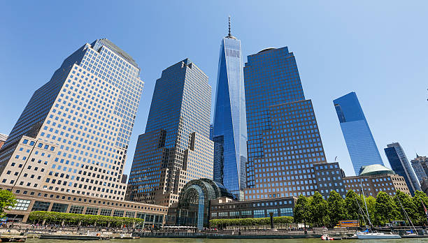 Downtown New York City and the Freedom Tower stock photo