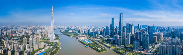 downtown of city in Guangzhou stock photo