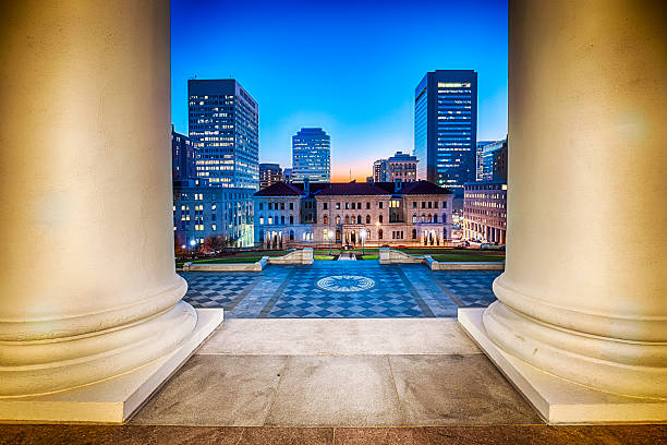 Downtown Richmond, Virginia, USA Downtown Richmond, Virginia from the Virginia State Capitol Building. richmond virginia stock pictures, royalty-free photos & images