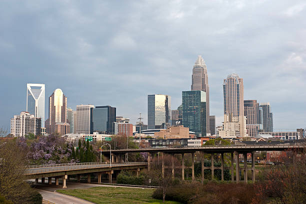 Downtown skyline of Charlotte, North Carolina stock photo