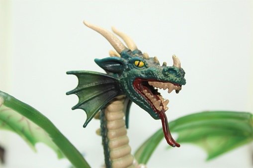 Green dragon toy.