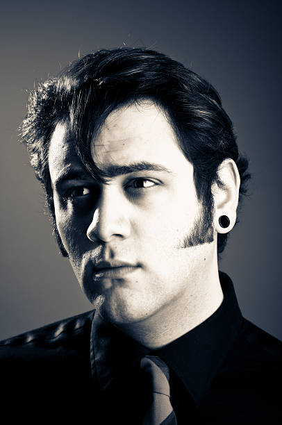 Dramatic Rockabilly Portrait  mutton chops stock pictures, royalty-free photos & images