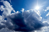 istock dramatic stormy cloudy sky with sun breaking through 1382811595