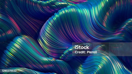 istock Drapery fabric with stripes. 3d illustration, 3d rendering. 1280270032