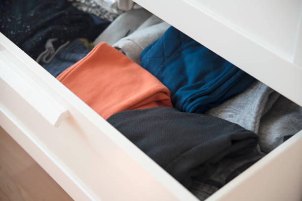 Drawer With Clothes stock photo