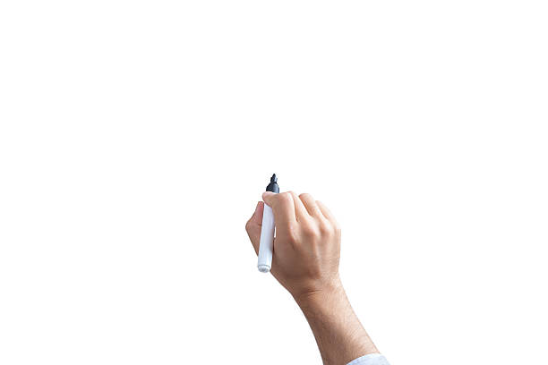 Drawing, Writing Hand Concept by Man view top side stock photo
