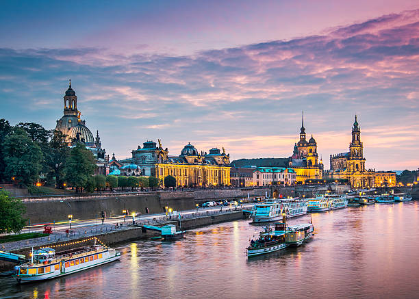 Dresden, Germany Dresden, Germany above the Elbe River. dresden germany stock pictures, royalty-free photos & images