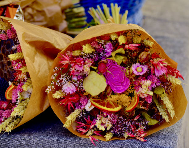 Dried Flowers for Sale stock photo
