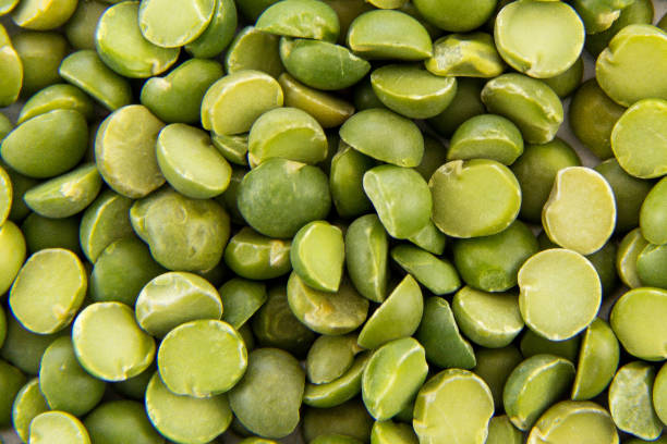 Dried green split peas stock photo