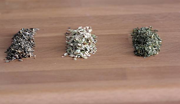 Dried herbs stock photo