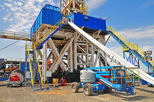 Drilling Rig & Manlift stock photo