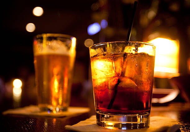 Drinks at a bar  highball glass stock pictures, royalty-free photos & images