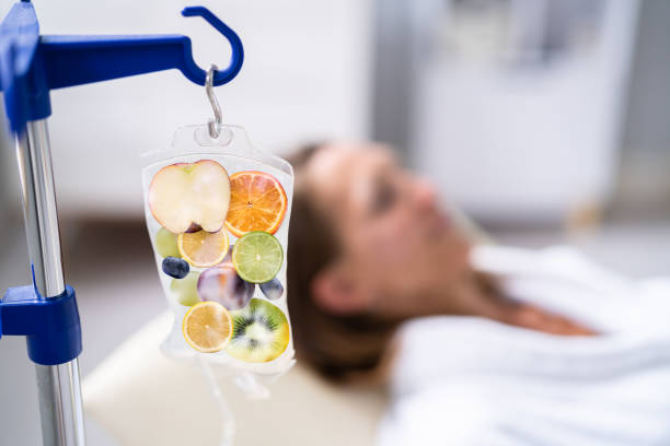 IV Drip Vitamin Infuser Therapy Solution stock photo