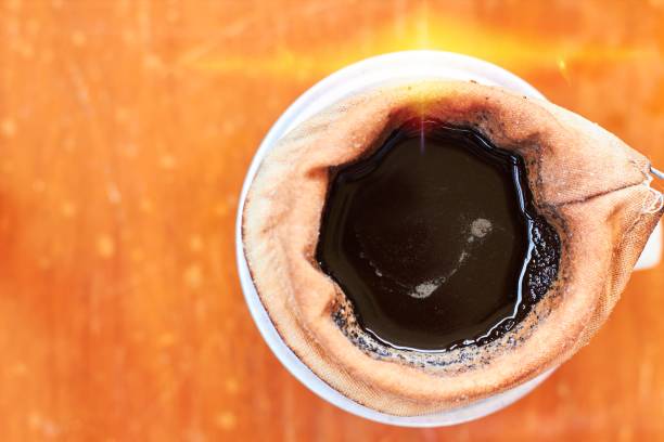 Dripping brew coffee stock photo