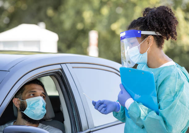 Drive through testing site for Covid-19 patients Drive through testing site for Covid-19 patients severe acute respiratory syndrome photos stock pictures, royalty-free photos & images