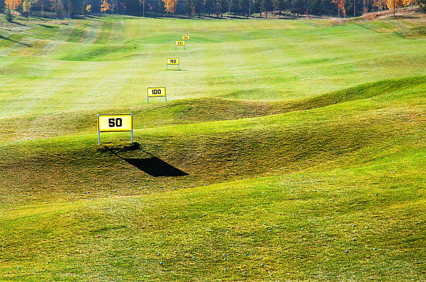 Driving range ongolf course stock photo