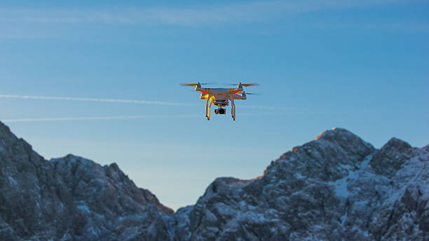 Drone/UAV in flight stock photo
