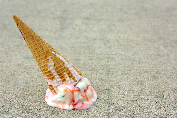 Dropped Ice Cream Cone stock photo