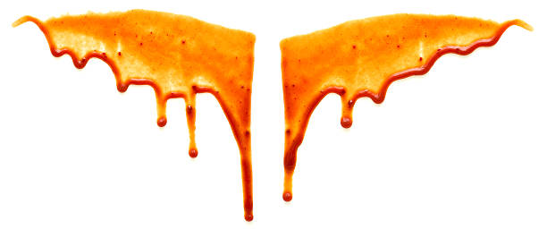 Drops of ketchup stock photo