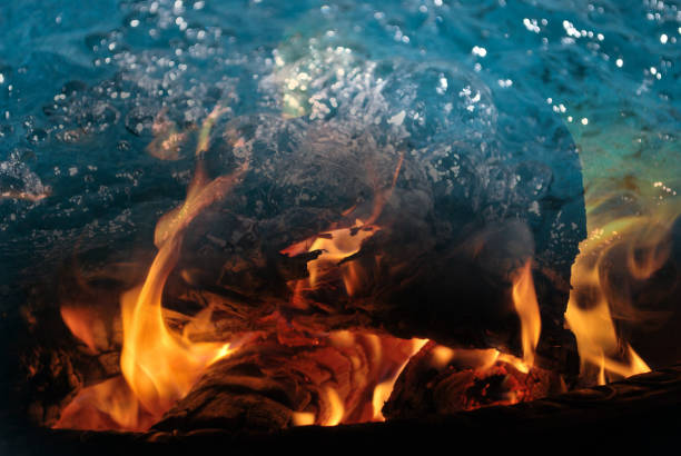 Drowning Fire stock photo