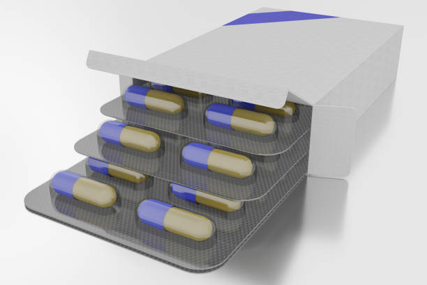 Drug pack. Medicine blister pack. - 3D illustration stock photo