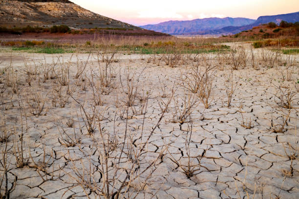 Drying Lake Mead near Las Vegas stock photo