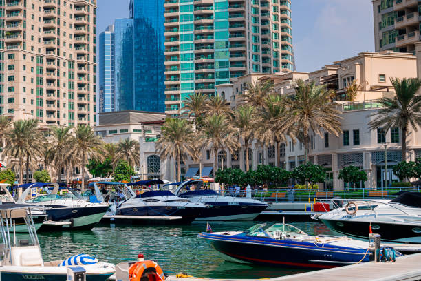 Dubai Marina in United Arab Emirates stock photo