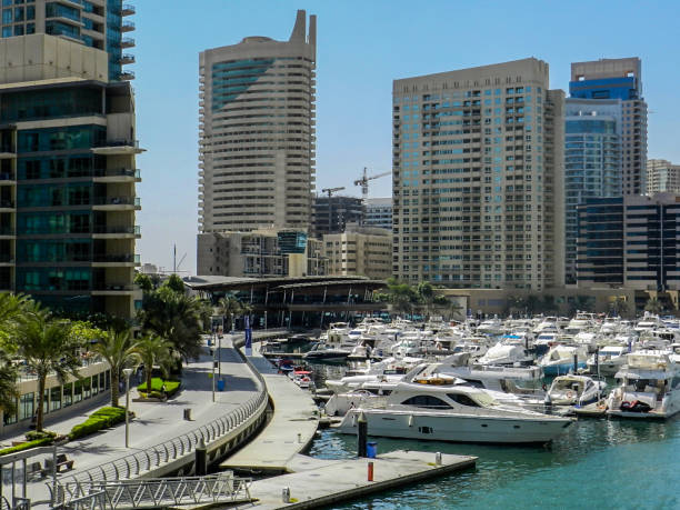 Dubai Marina pier stock photo