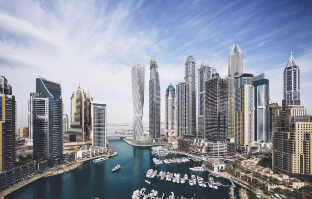 Dubai Marina skyline stock photo